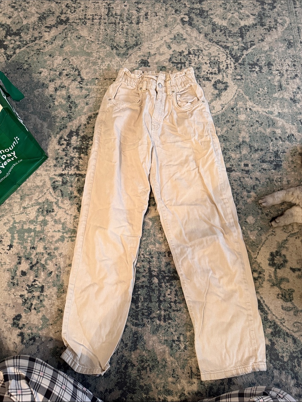 High-Waist Beige Pants